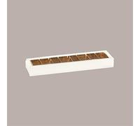 LUCGEL Srl Lot de 10 boîtes à chocolats Pralines en carton soie blanche étui de fermeture en PVC 240 x 50 H30 mm