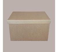 Lucgel Srl Lot de 2 boîtes de rangement + couvercle en papier ondulé Havane 400 x 340 x 340 mm