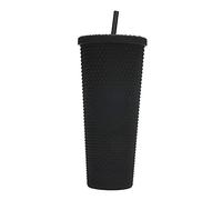 LUCHONG Gobelet à Eau de Grande capacité de 710 ML/24 OZ gobelet en Plastique réutilisable entièrement clouté Mat avec Paille à Couvercle Anti-Fuite à Large Ouverture