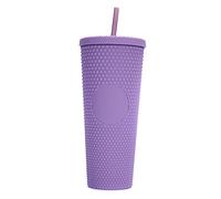 LUCHONG Gobelet à Eau de Grande capacité de 710 ML/24 OZ gobelet en Plastique réutilisable entièrement clouté Mat avec Paille à Couvercle Anti-Fuite à Large Ouverture