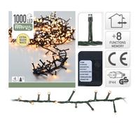 ECD Germany Guirlande Lumineuse Extra Blanc Chaud 1000 LED - 20 m Intérieur/Extérieur - Dunkelgrün G