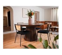 Luciano - lot de 2 chaises cannage - en tissu bouclette - Noir Noir G