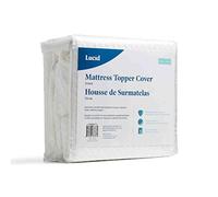 LUCID Housse Protection de Surmatelas - Douce et Respirante - Antidérapante, Lavable à la Machine (Surmatelas non Inclus) - 135 X 190 cm, 10 cm