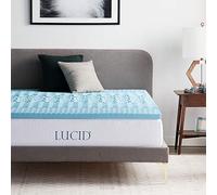 LUCID Surmatelas 180 x 200 cm | 5 Zones Ergonomiques et Respirante| Mousse à Memoire de Forme avec Gel Rafraichissant |Épaisseur 5 cm, 2 personnes, Blue