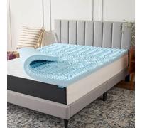 LUCID Surmatelas en Mousse à mémoire de Forme infusée de Gel - 7,6 cm - 5 Zones de Confort pour soulager la Pression - Mousse certifiée CertiPUR-US - Lit Simple