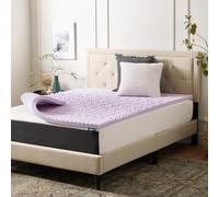 Lucid Surmatelas en mousse à mémoire de forme infusée de lavande de 5,1 cm - Lit double - Sensation pelucheuse - 5 zones convolutées - Certifié CertiPUR - Essentiels pour les nouveaux propriétaires et