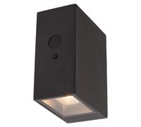 Applique murale extérieure solaire noire LED 1W avec détecteur de mouvement Lucide Bolton