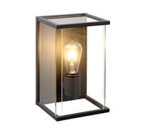 Applique d'extérieur CLAIRE LED noir et transparent, 1xE27x60W, aluminium, dimensions : 30x17,5x18 cm, IP54, Lucide
