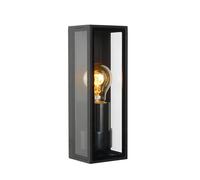 Applique d'extérieur DUKAN noire et transparente, 1xE27x40W, verre, dimensions : 25,5x9x8,5 cm, IP65, Lucide