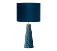 LUCIDE EXTRAVAGANZA VELVET - Lampe de table - Ø 25 cm - 1xE27 - Turquoise