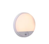 LUCIDE HUPS IR - Applique murale Intérieur/Extérieur - Ø 21 cm - LED - 1x10W 3000K - IP54 - Détecteur De Mouvement - Blanc
