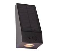 Lucide IRWIN - Applique murale- Énergie Solaire - LED Dim. - 1x2W 3000K - IP54- Détecteur De Mouvement & Jour/Nuit - Noir