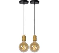 LUCIDE JOVA - Suspension - Ø 12 cm - 1xE27 - Or Mat/Laiton (Lot de 2)