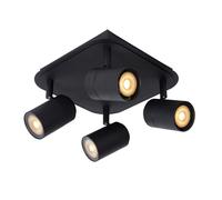 LUCIDE LENNERT - Spot plafond Salle de bains - LED Dim. - GU10-4x5W 3000K - IP44 - Noir