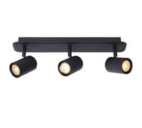 LUCIDE LENNERT - Spot plafond Salle de bains - LED Dim. - GU10 (MR16) - 3x5W 3000K - IP44 - Noir