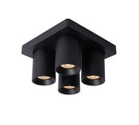 Lucide NIGEL - Spot plafond - LED Dim to warm - GU10-4x5W 2200K/3000K - Noir