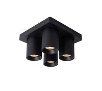 Lucide plafonnier Nigel noir alu 20cm 4xGU10 2200K