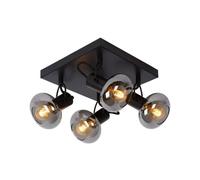 Lucide plafonnier verre carré - Noir