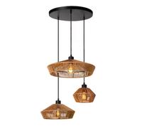 Lucide Suspension triple Yunkai - Bois clair