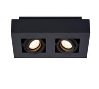 LUCIDE XIRAX - Spot plafond - LED Dim to warm - GU10 (MR16) - 2x5W 2200K/3000K - Noir