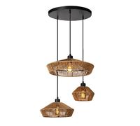 LUCIDE YUNKAI - Suspension - Ø 60 cm - 3xE27 - Naturel