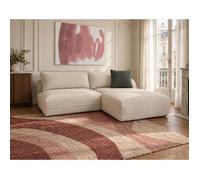 Canapé d'angle Best Mobilier Lucien droit 4 places ouvert tissu bouclette Beige