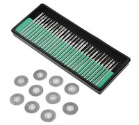 LUCKDANO Accessoires pour Outils Rotatifs Jeu de 30 Fraises avec 10 Lames de Scie et 2 Mandrins - Accessoires d'Outils pour Couper et Façonner, Idéal pour l'artisanat