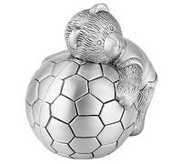 LUCKDANO Banques pour Bébés Ours Mignon avec Banque de Football - Boîte élégante pour Enfants - Décoration de Banque de Pièces en Alliage de Zinc - Pot d'épargne pour la Maison et Le Bureau - Idéal