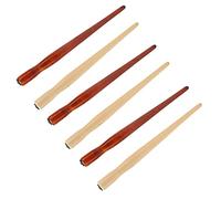 LUCKDANO Calligraphy Stick Nib Lot de 6 Porte-crayons en Bois de Santal avec Prise Confortable pour Artistes - Comprend 3 Supports Rouges et 3 Supports en Bois