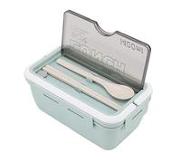 LUCKDANO Compartiment Box Boîte à à 3 Compartiments Boîte à Déjeuner Thermique de Grande capacité de 1 400 Ml pour Enfants, étudiants et Travailleurs - Comprend une Cuillère et des Baguettes (GREEN)