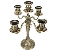 LUCKDANO Grande Bougie Candélabre Candélabre à 5 Bras Vintage en Alliage de Zinc Grand Bougeoir pour Les Fêtes de Mariage et la Décoration de la Maison