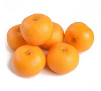 Luckforest Lot de 6 oranges artificielles réalistes pour maison, fête, cuisine, armoire, supermarché, accessoires de photographie d'automne