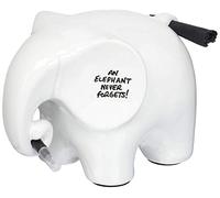 Luckies Eléphant en céramique pour mémos effaçables à sec - Éric, l’éléphant blanc pour des messages et mémos effaçables à sec - Bloc-notes en céramique - Feutre effaçable à sec et chiffon inclus