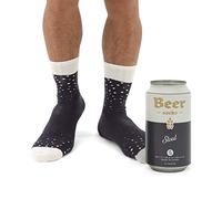 Luckies Of London | Chaussettes Homme Bière | Chaussettes Fantaisie Dans Une Canette | Cadeaux pour Homme Amateur de Bière | Cadeaux de Bière Pour Hommes | Chaussettes Drôles Hommes Adorent | Noires