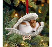 Luckluccy Décoration personnalisée Jack Russell Terrier, décoration de chien Jack Russell Terrier avec aile d'ange, décorations de Noël pour chien