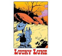 LUCKY LUKE Plaque en métal pour fans de la série de bandes dessinées - Western, cowboy, décoration du Far West, aventures humoristiques 14 x 20 cm