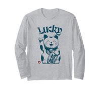 Lucky Maneki Neko Agitant Le Chat Porte-Bonheur Japonais Manche Longue