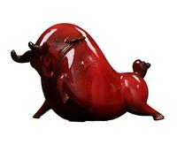 LuckyBuddha Statues créatives de taureaux de Wall Street, Sculptures haussières/Vache/bœuf en céramique exquises pour la décoration de Bureau à Domicile, décoration Artistique de taureaux