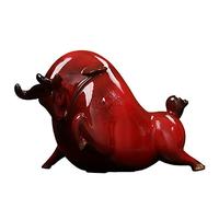 LuckyBuddha Statues créatives et abstraites, décoration Artistique de Wall Street, Sculptures de taureaux/Vache/bœuf en céramique, décoration d'intérieur, décorations concises