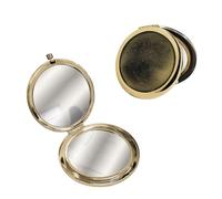 LuckyOpt Miroir compact, poche double face métal, grossissant 1x/2x, rond non déformé, femme, voyage, sacs à main, portefeuilles (bronze)