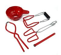 luckything 5 /Set Pince À Bocal Le Parfait, Levage pour Bocaux, Lève-Bocal en Conserve en Acier Inoxydable avec Poignée - Lève-Verres Toutes Tailles -pour Bocaux À Conserves Chauds
