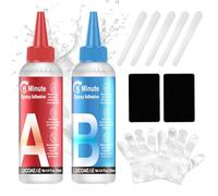 LUCOAEAE 2x125ml 5 Minutes Colle Epoxy Bi-Composant Epoxy Bi Composant | Colle Bi Composant Epoxy Colle Époxy Bi-Composant Transparente Puissante pour Métal Plastique Bois Céramique Verre