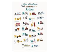 Ludilabel Poster Éducatif Abécédaire - 41,5 x 29,2 cm - Support d'apprentissage Personnalisé - Transport