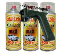Ludwiglacke Lot de 3 sprays de vernis transparent mat de 400 ml par bombe + poignée de bombe aérosol
