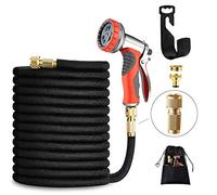 LUFENG Tuyau d’arrosage Extensible 150ft/45m, Tu yau Arrosage Rétractable à 9 Modes Pistolet d’arrosage avec Raccord en Laiton, T uya u d’eau pour Jardin Lavage de Voiture et Douches des Animaux