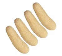 Luffa 4 compartiments non blanchi en forme d'éponge pour salle de bain, pour essuyer le corps et nettoyer la cuisine verte, exfolier les fruits naturels, nettoyant pour vaisselle en forme d'éponge