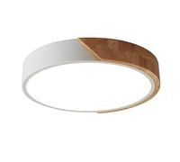 LuFun LED Plafonniers, Luminaire Moderne Blanc Plafonnier Bois, Plafonnier Rond en Bois, 24W, Ø30cm, 5cm de hauteur, Lumière plafond en 6500K Blanc Froid
