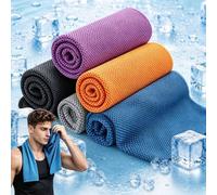 LuGirlre 5 Cooling Towels 100 x 30 cm, Ice Towel | Serviette microfibr, Cold Towel, Instant Relief, Sports, Fitness, Yoga, Bodybuilding, Hiking, Camping, Running