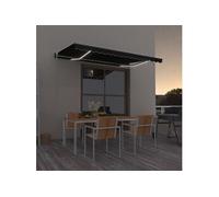 vidaXL Store automatique avec LED & capteur de vent 450x350 cm Anthracite