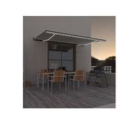 vidaXL Store rétractable automatique 500x350 cm avec LED et capteur de vent Crème